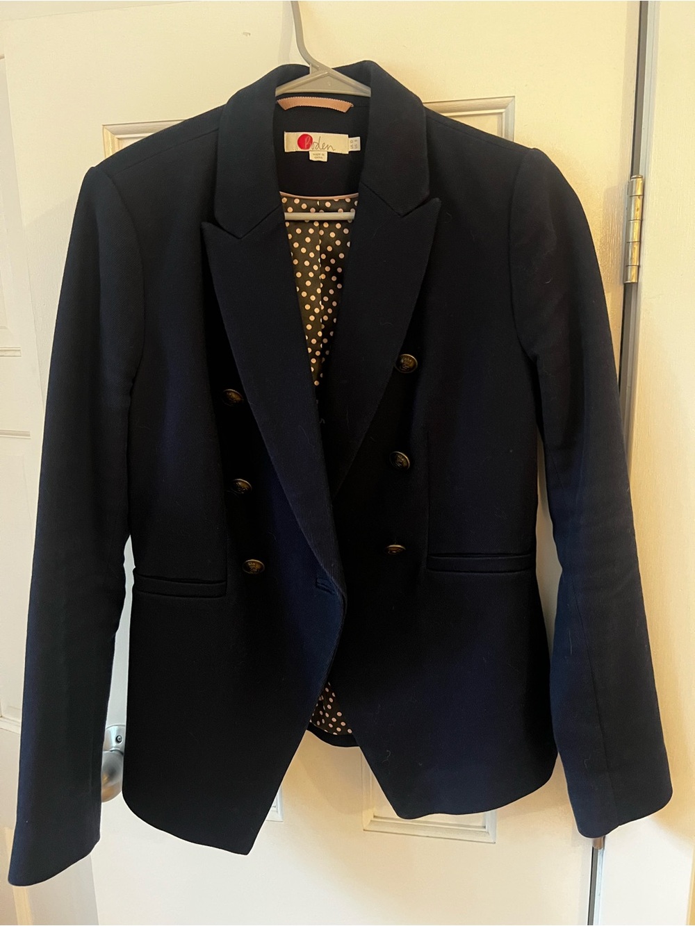 Women's Double-Breasted Navy Blazer